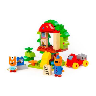 Конструктор Макси Три кота Домик в деревне 52 элемента Полесье 61380 1